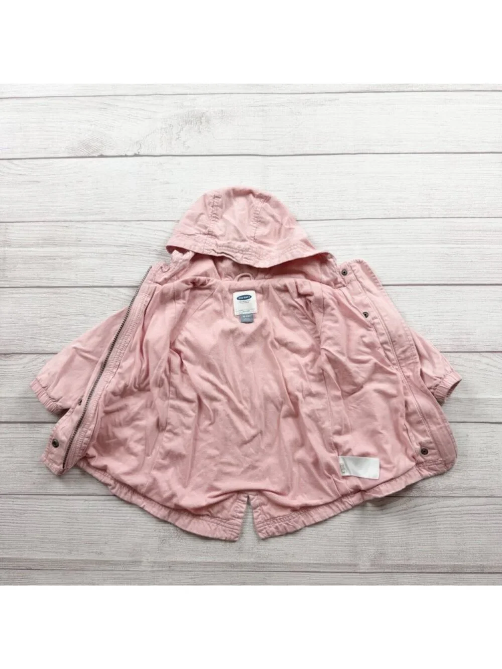 Old Navy Baby Girls Hooded Pink Lightweight Jacket Snap Front 18-24 Months